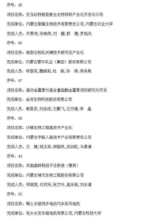 内蒙古自治区人民政府关于2016年度自治区科学技术奖励的决定