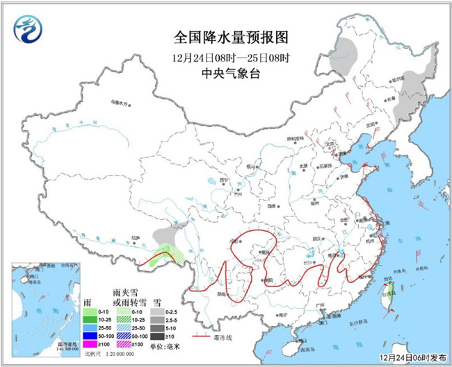 冷空气继续影响我国中东部台风"天秤"将影响南海