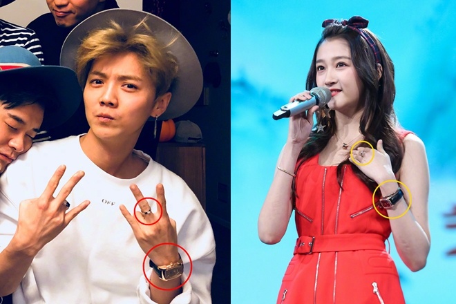 专挑过节前塞狗粮? 鹿晗关晓彤隔空晒同款钻戒