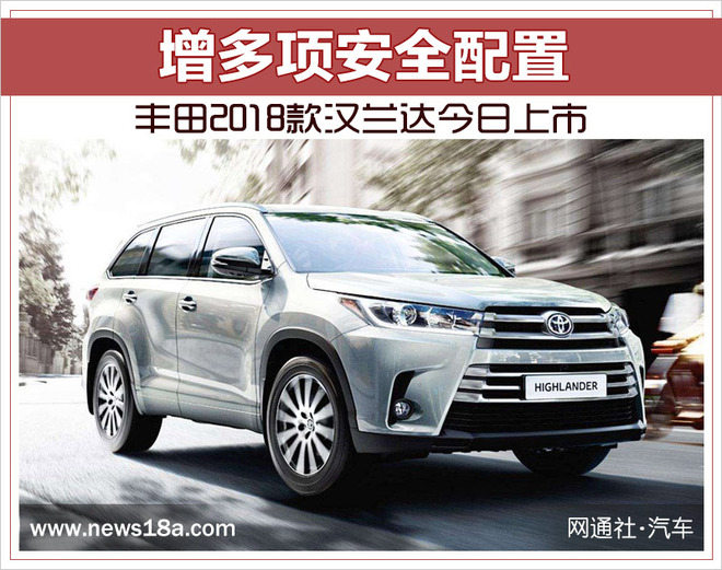 丰田新款汉兰达今日上市 增多项安全配置