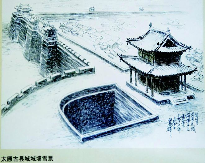 太原古县城手绘地图与游客见面美呆了