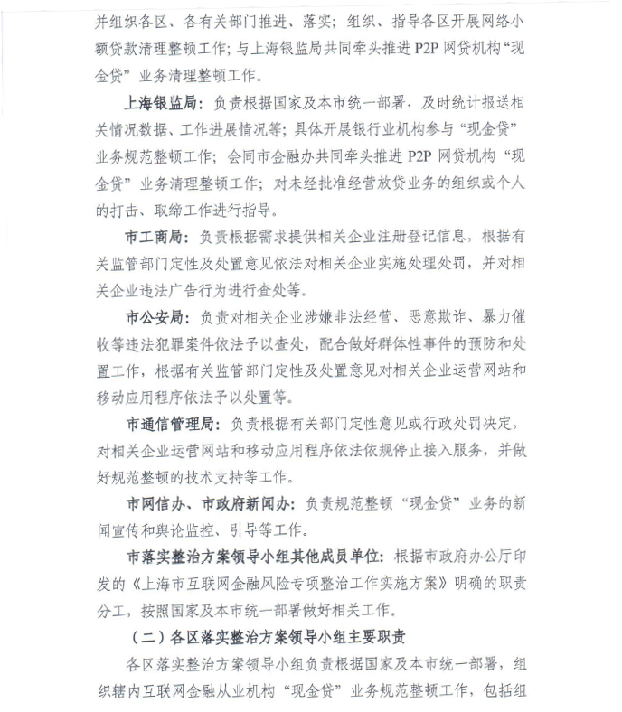 上海整顿现金贷方案下发 注意一二月时间节点