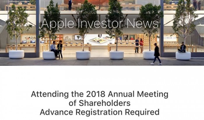 苹果 2018年度股东大会将于2月13日举行