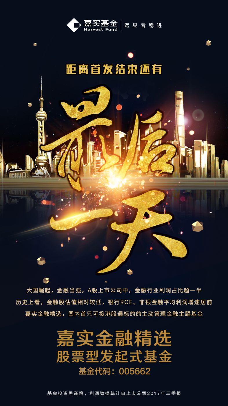 【提醒】嘉实金融精选股票基金将于今天提前结