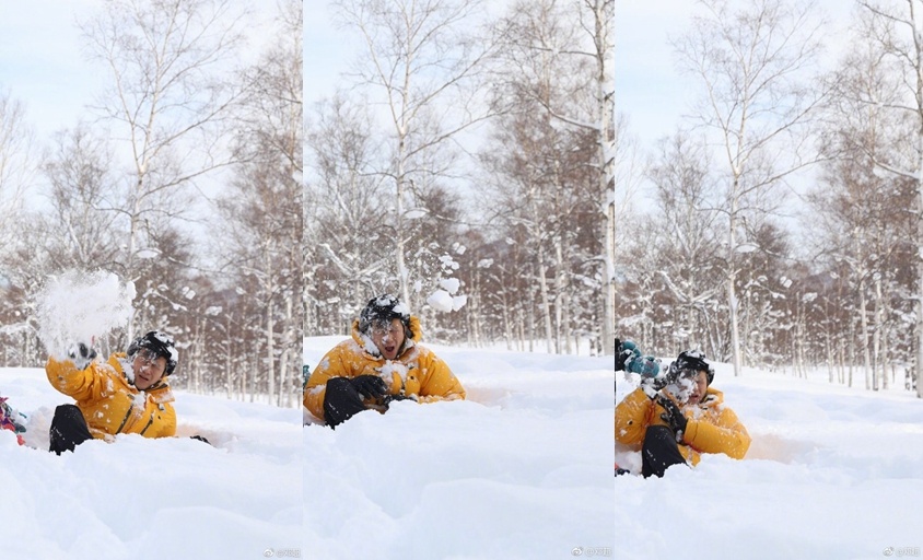 孙俪一家四口滑雪庆元旦 邓超狂被虐:父爱如山