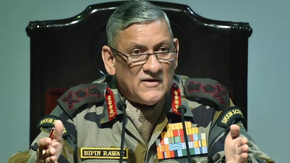 ▲印度陆军参谋长比平·拉瓦特(《印度斯坦时报》网站)