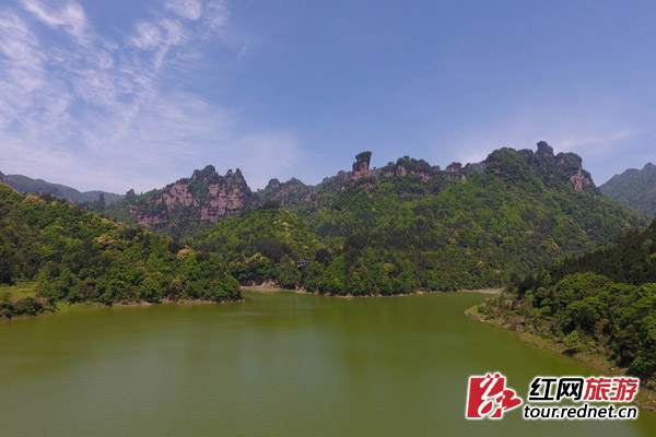 航拍的世界自然遗产湖南张家界武陵源风景区。
