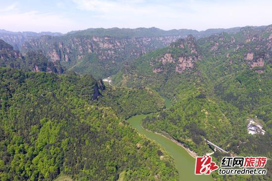 航拍的世界自然遗产湖南张家界武陵源风景区。 图均由 吴勇兵 摄