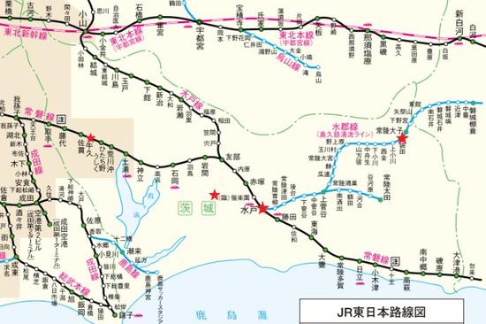 日本 正文  茨城县通行3条jr铁路线: jr常磐线:连接东京和该县的主要