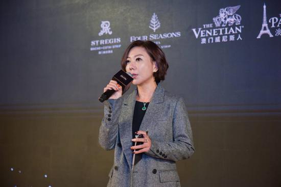图片说明:金沙中国有限公司市场发展部行政副总裁兼首席客户总裁林锦玲女士致辞