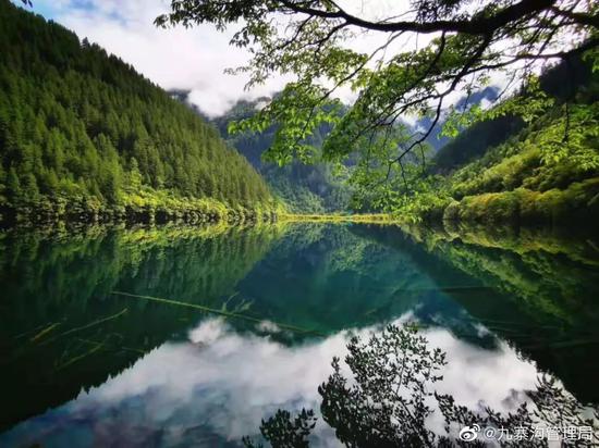 九寨沟景区风光 微博@九寨沟管理局 图