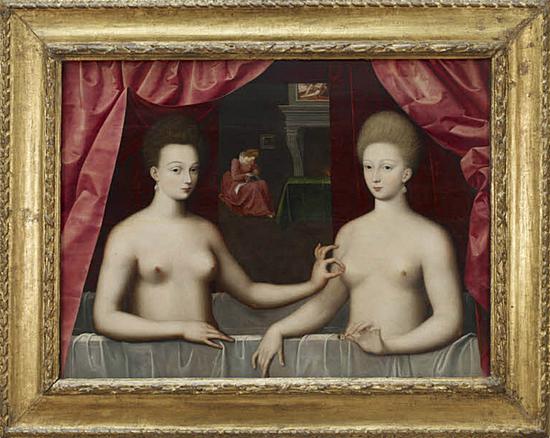 枫丹白露画派，《加布莉埃尔姊妹》，约1594年
