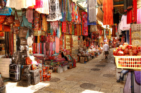 耶路撒冷古城阿拉伯市场（图片来源：以色列旅游局）