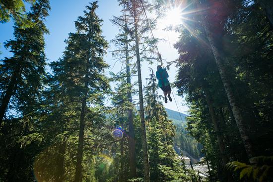 高空滑索：勇敢者的挑战 来源：Tourism Whistler/Mike Crane