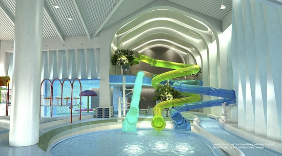 Club Med丽江度假村内设有1500平方米的大型室内水乐园