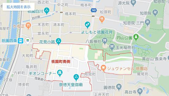 “禁拍区域”如图所示 谷歌地图截图