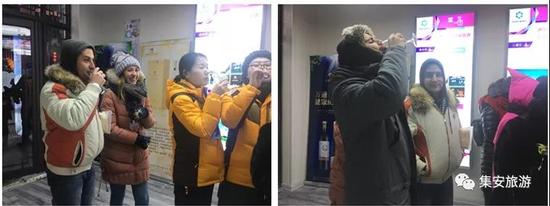 中外参观嘉宾品尝集安冰酒