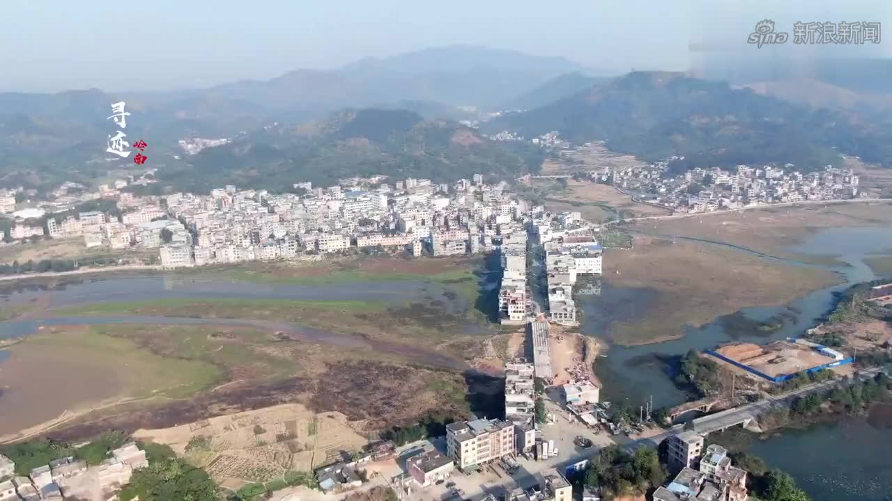 航拍灵山县沙坪江,投资700亿的广西平陆运河就在附近