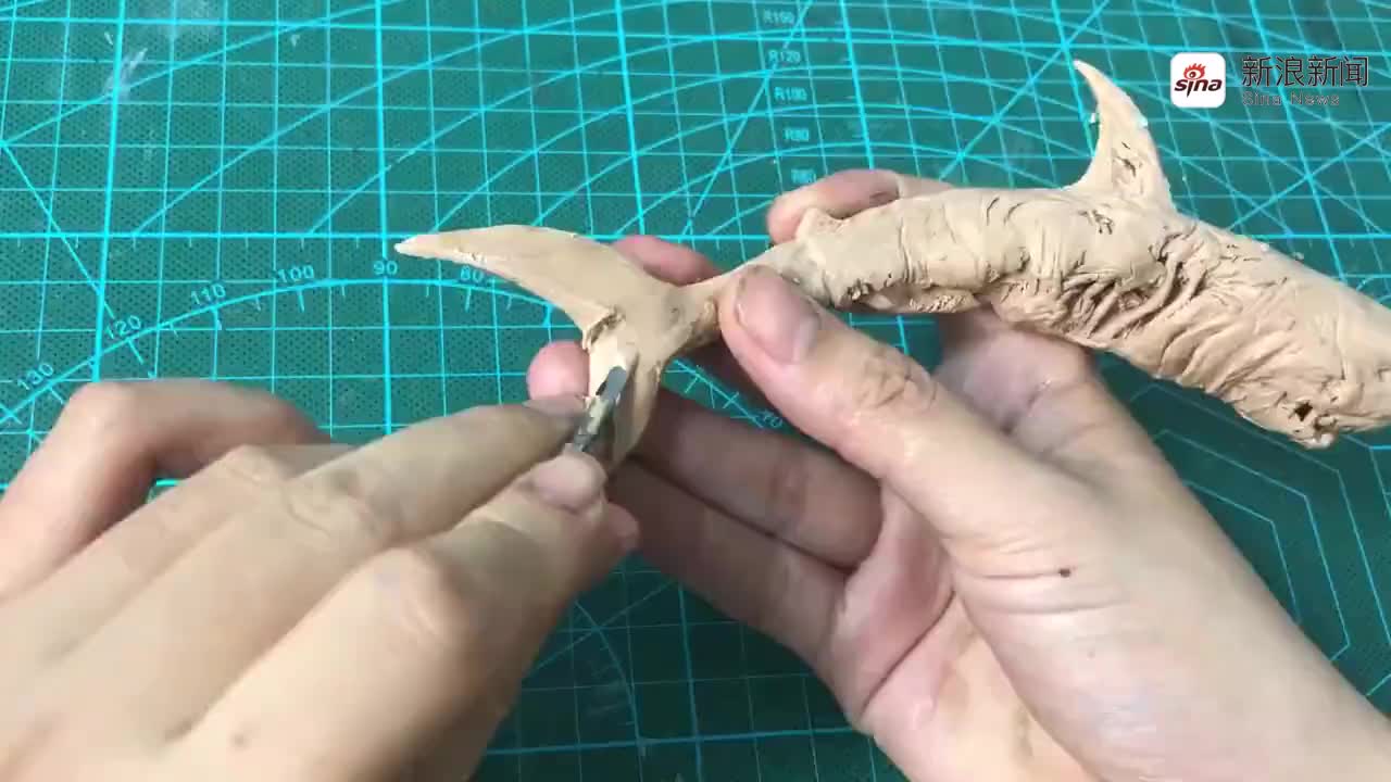 粘土树脂场景:森林里的丧尸鲨鱼