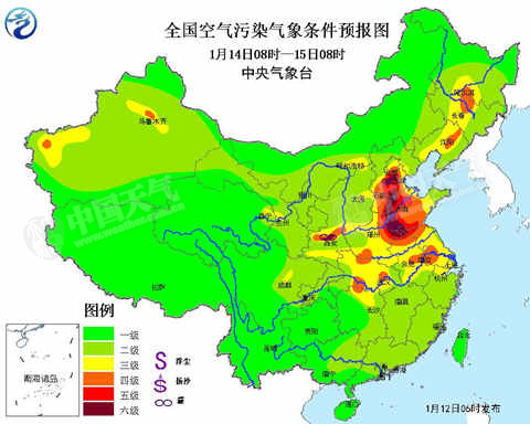 14日至15日，北京的空气污染扩散条件较差。