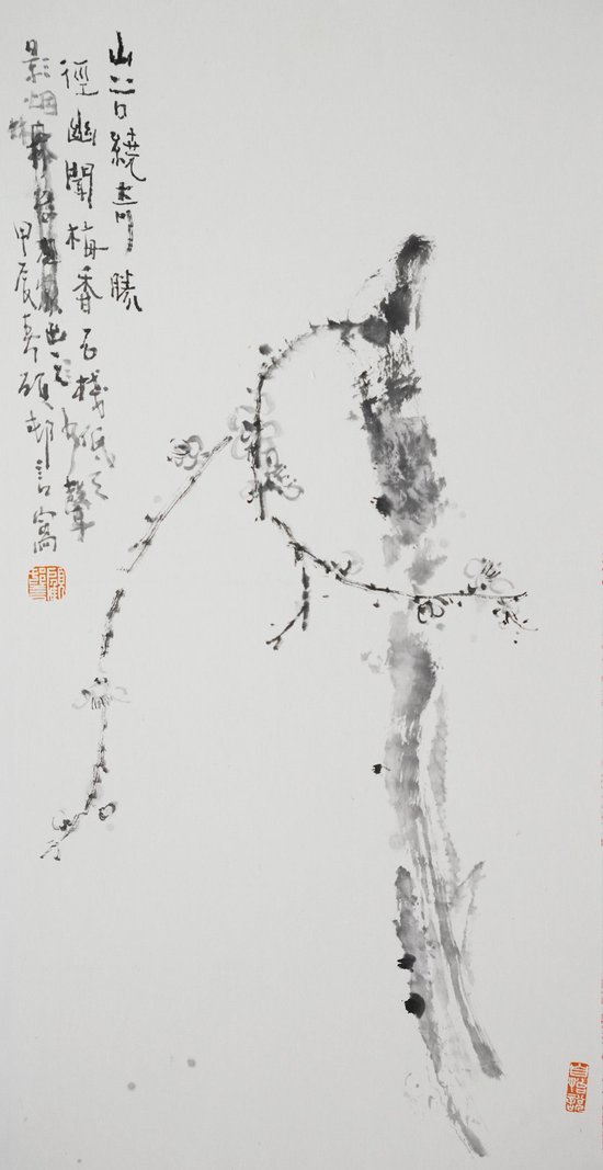  顧村言 《徑幽聞梅香》 70cm×30cm  中國畫