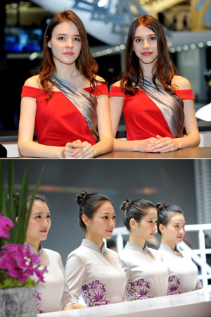 上海车展美女礼仪不输车模