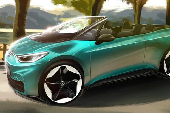 大众ID.3敞篷版官方设计草图曝光 采用回收式织物软顶设计