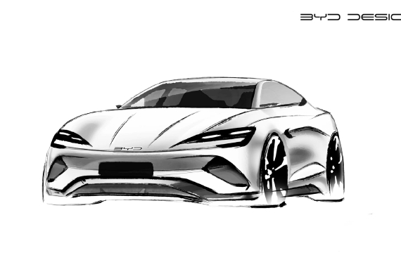 比亚迪海豹设计手稿曝光 溜背造型更显运动、年轻