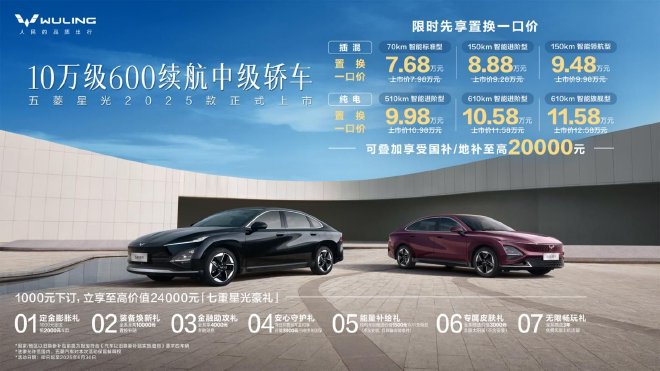 众汇资讯:限时先享置换一口价 五菱星光2025款正式上市