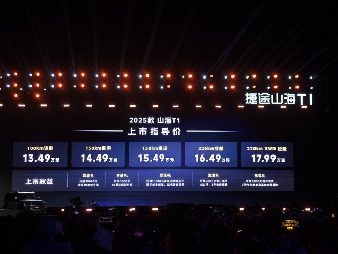 众汇报导:2025款捷途山海T1上市 售价13.49-17.99万元
