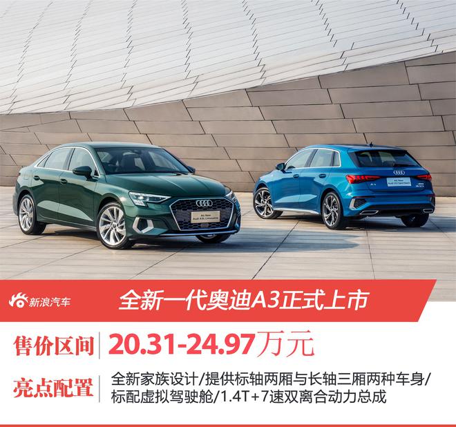 全新一代奥迪A3正式上市 售价20.31-24.97万元