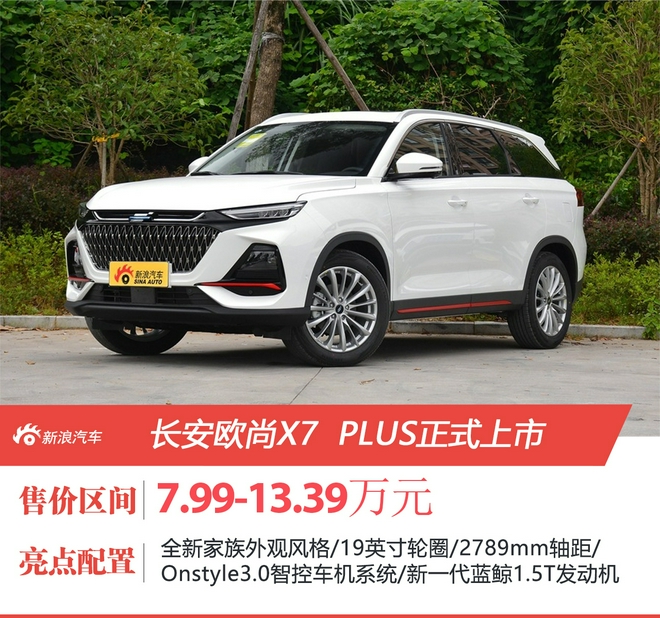 长安欧尚X7PLUS正式上市售价7.99-13.39万元