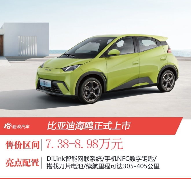 售价7.38万元起 比亚迪海鸥正式上市
