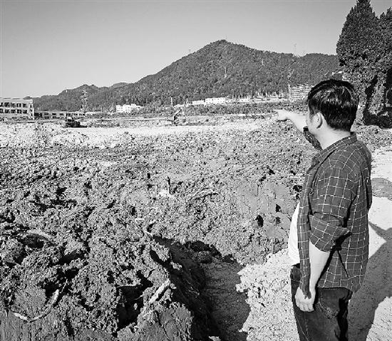 碧川小学运动场场地的平整已经完成大半,一个多月前这里还是一片田野。