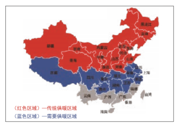 图1.供热区域的地理分布