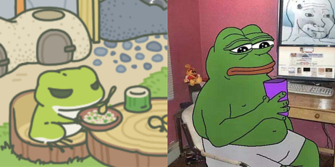 一只青蛙跳三个台阶猜成语_青蛙卡通图片(2)