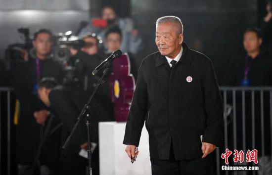 资料图:南京大屠杀幸存者葛道荣。中新社记者 杜洋 摄