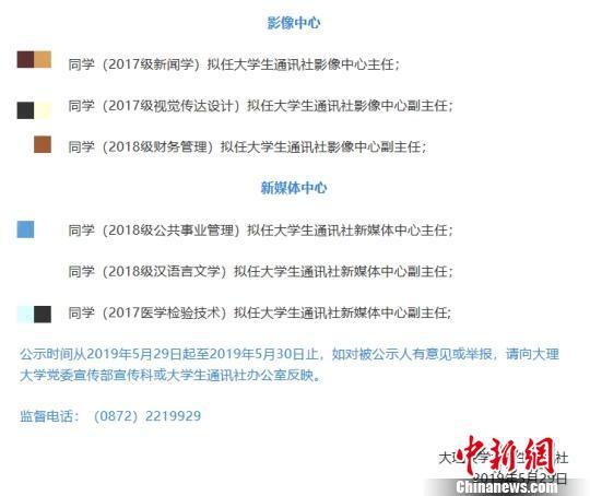 图为发布的公示 微信截图 摄