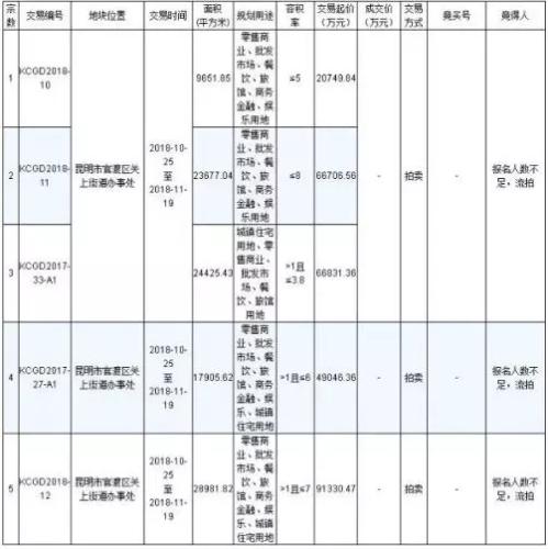巫家坝地块流拍截图