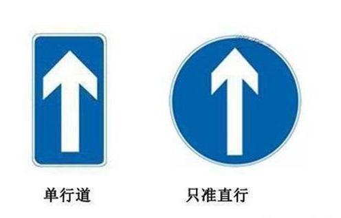 4,直行和单行道   直行:出现这个标志的路段,表明这条