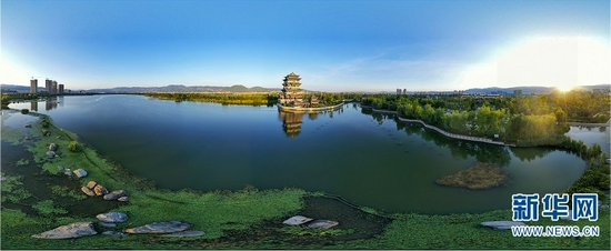 云南保山青华海国家湿地公园(2019年8月20日摄)。新华网发(毛三 摄)