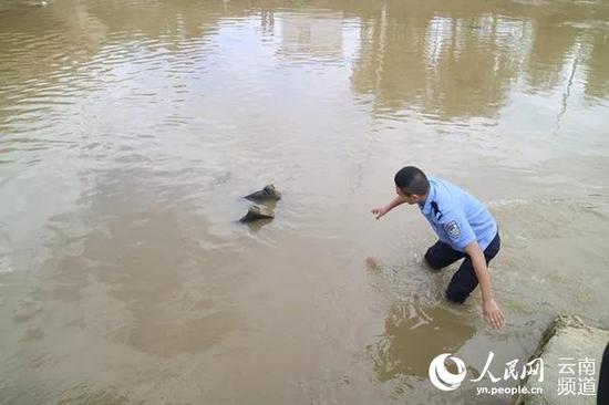 民警打捞“浮尸”