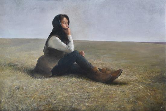 《微风初起》-100x150-2016年,入选2016年吴冠中艺术馆全国油画作品展