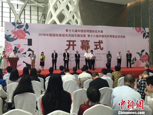 图为昆明国际花卉展开幕式现场 陈静 摄