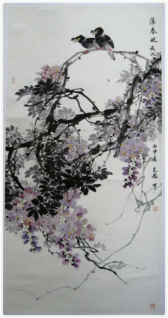 △如克忠的中国画作品《紫藤》