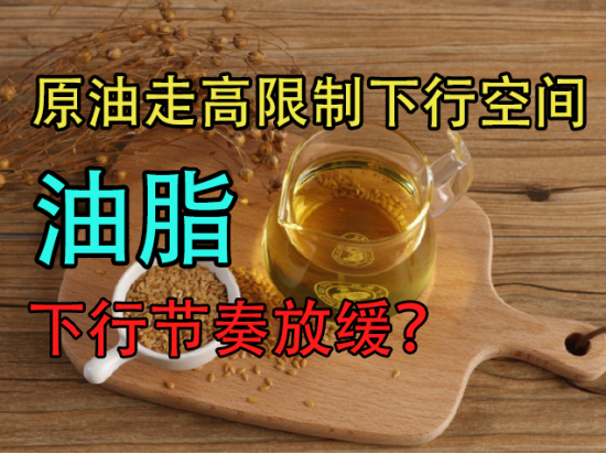 原油走高限制下行空间，油脂下行节奏放缓？