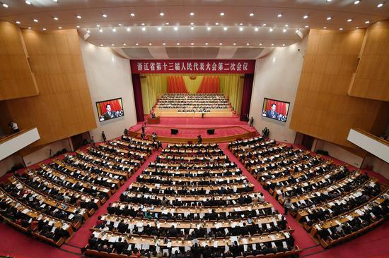 浙江省十三届人大二次会议。王刚 摄