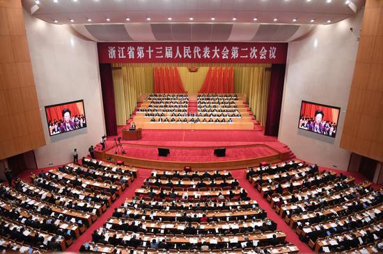 浙江省十三届人大二次会议。王刚 摄
