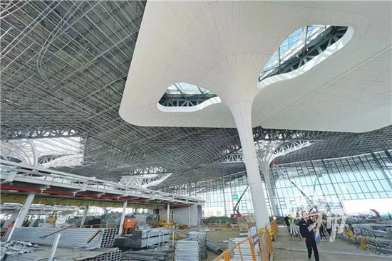 建设中的萧山机场新航站楼