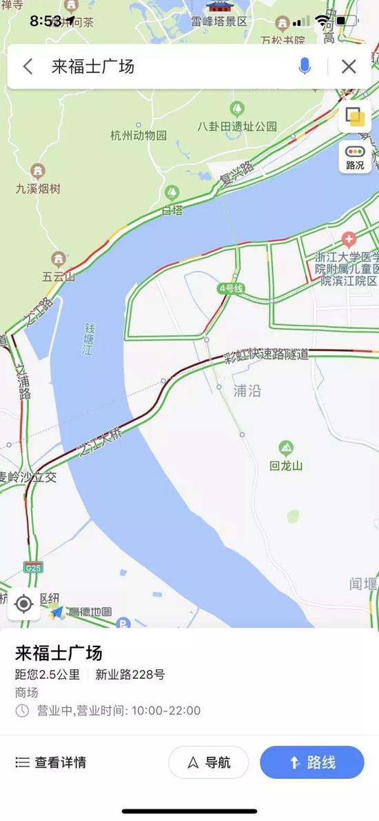 截至20:51,城东片区仍为中度拥堵。